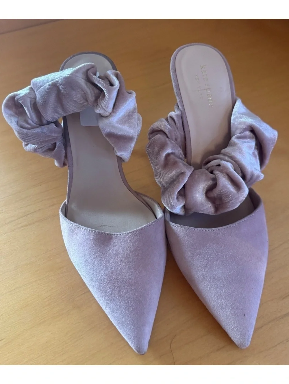 Light pink Kate Spade scrunchie heel sz 7.5
